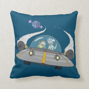 RICK AND MORTY™ Flying Off In Space Ship Cushion