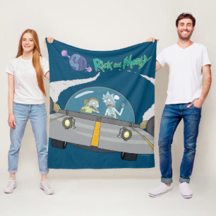 RICK AND MORTY™   Flying Off In Space Ship Fleece Blanket