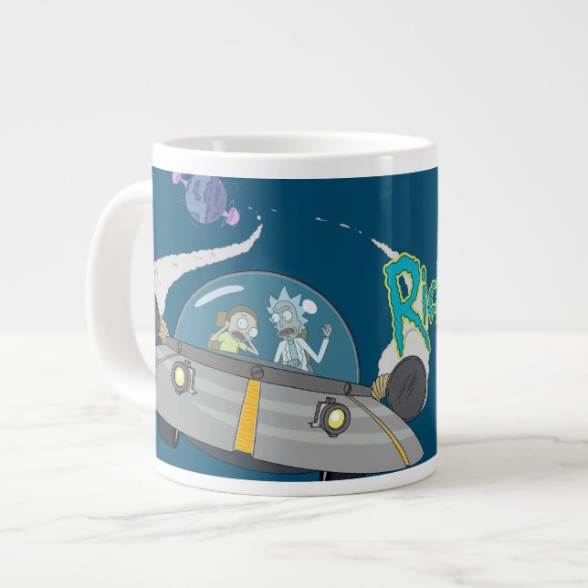 RICK AND MORTY™ | Flying Off In Space Ship Large Coffee Mug (Front Left)
