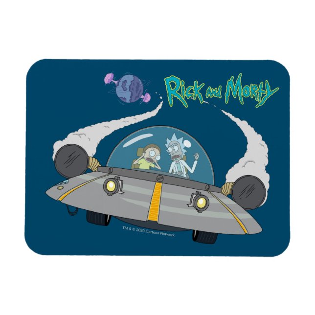 RICK AND MORTY™ | Flying Off In Space Ship Magnet (Horizontal)