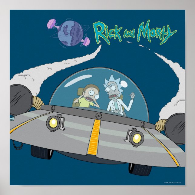 RICK AND MORTY™ | Flying Off In Space Ship Poster (Front)