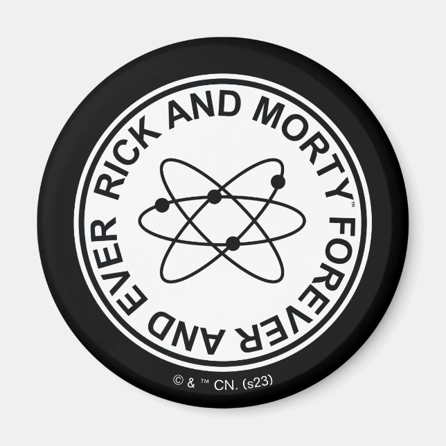 Rick and Morty Forever and Ever Atomic Badge Magnet (Front)