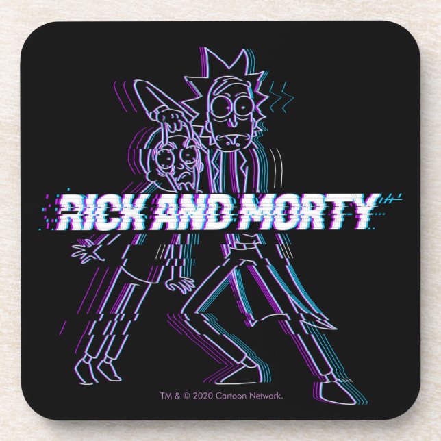 RICK AND MORTY™ | Glitched Rick And Morty Coaster (Front)