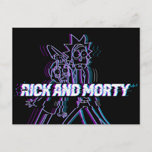 RICK AND MORTY™   Glitched Rick And Morty Invitation Postcard