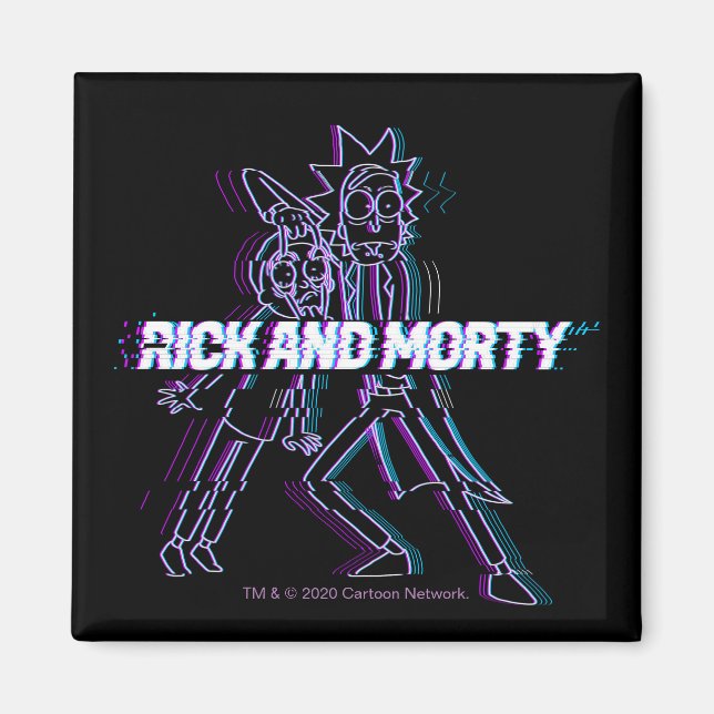 RICK AND MORTY™ | Glitched Rick And Morty Magnet (Front)