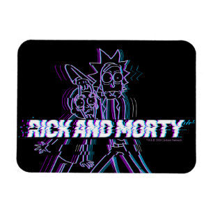 RICK AND MORTY™   Glitched Rick And Morty Magnet