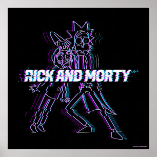 RICK AND MORTY™ Glitched Rick And Morty Poster