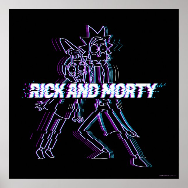 RICK AND MORTY™ | Glitched Rick And Morty Poster (Front)