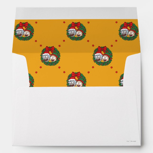 Rick and Morty | Holiday Wreath Pattern Envelope (Back (Bottom))