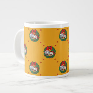 Rick and Morty   Holiday Wreath Pattern Large Coffee Mug
