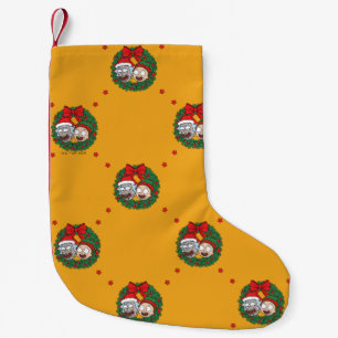 Rick and Morty   Holiday Wreath Pattern Small Christmas Stocking