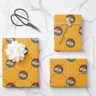 Rick and Morty   Holiday Wreath Pattern Wrapping Paper Sheet