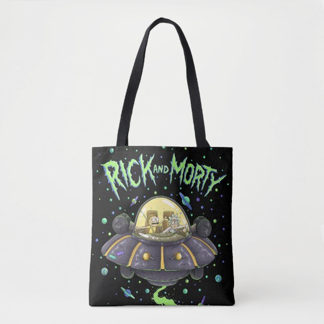 RICK AND MORTY™ | Illustrated Space Flight Graphic Tote Bag (Front)