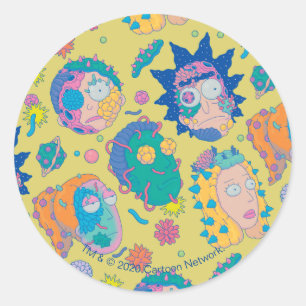RICK AND MORTY™   Infected Smith Family Pattern Classic Round Sticker