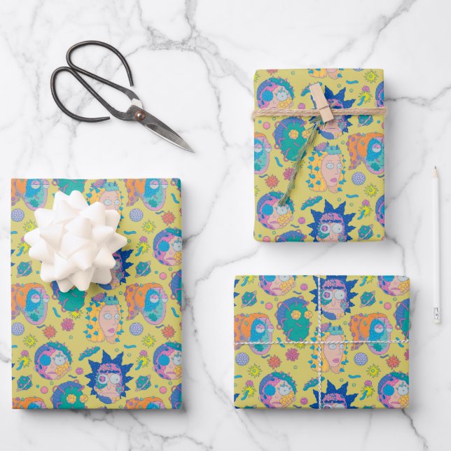 RICK AND MORTY™ | Infected Smith Family Pattern Wrapping Paper Sheet (Front)