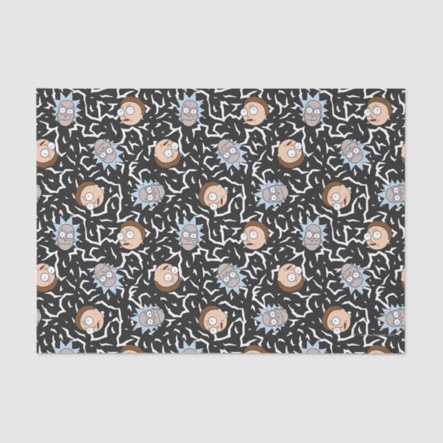 Rick and Morty Lightning Pattern Tissue Paper (Front)