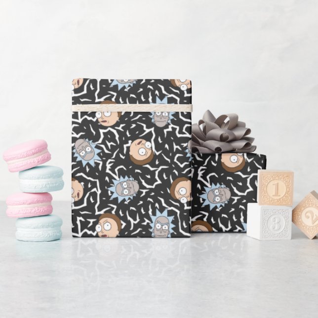Rick and Morty Lightning Pattern Wrapping Paper (Baby Shower)