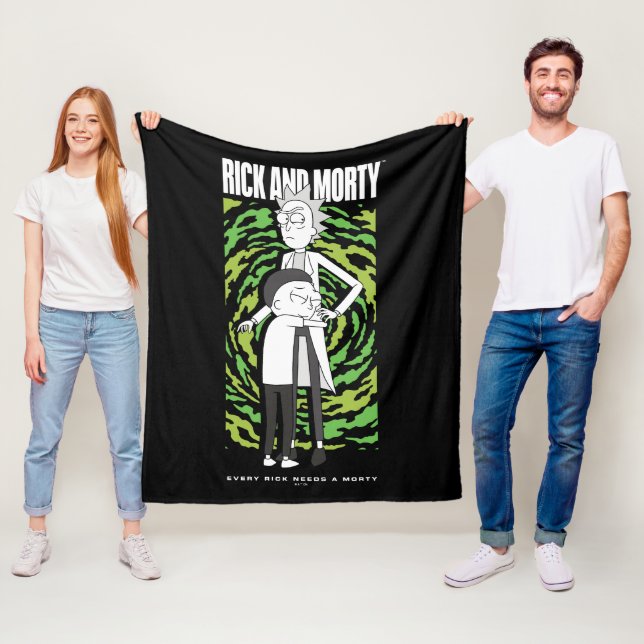 RICK AND MORTY™ | Morty Hugging Rick Fleece Blanket (In Situ)