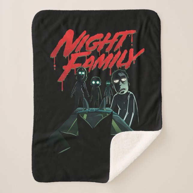 RICK AND MORTY™ | Night Family Sherpa Blanket (Front)