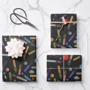 RICK AND MORTY™   Outer Space Comet Pattern Wrapping Paper Sheet