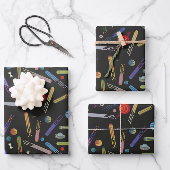 RICK AND MORTY™ | Outer Space Comet Pattern Wrapping Paper Sheet (Front)