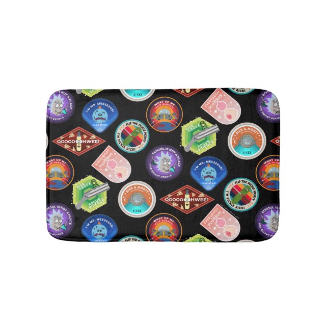 RICK AND MORTY™ | Outer Space Patches Pattern Bath Mat (Front)