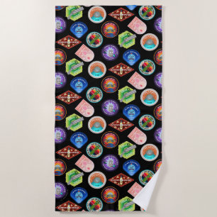 RICK AND MORTY™   Outer Space Patches Pattern Beach Towel