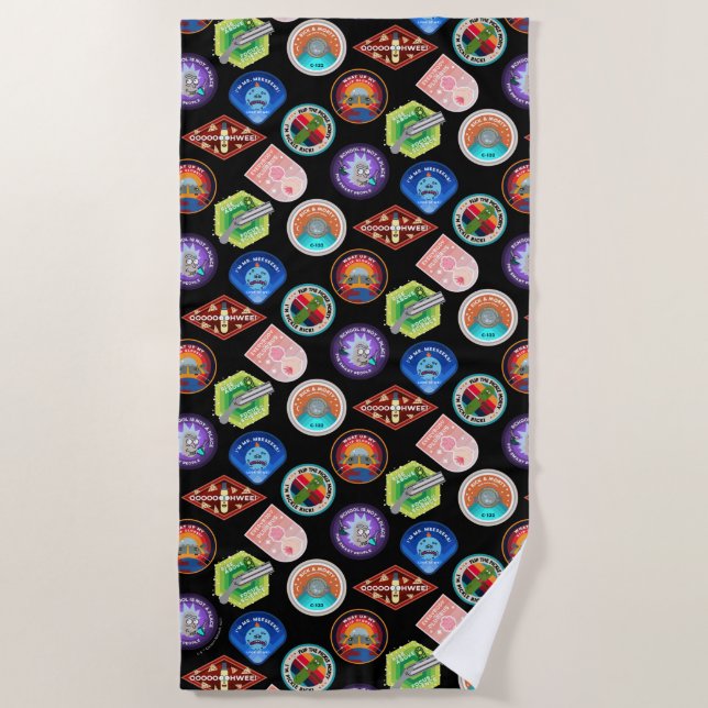 RICK AND MORTY™ | Outer Space Patches Pattern Beach Towel (Front)