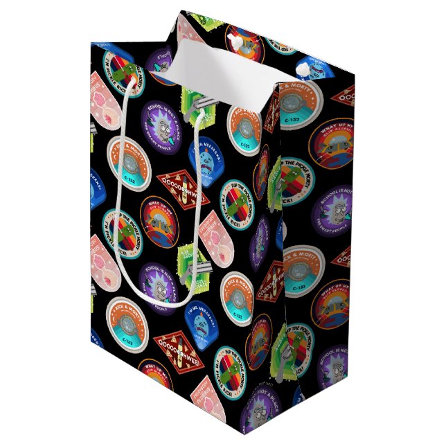 RICK AND MORTY™ | Outer Space Patches Pattern Medium Gift Bag (Front Angled)