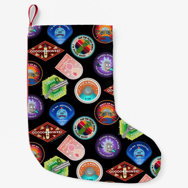 RICK AND MORTY™ | Outer Space Patches Pattern Small Christmas Stocking (Front)