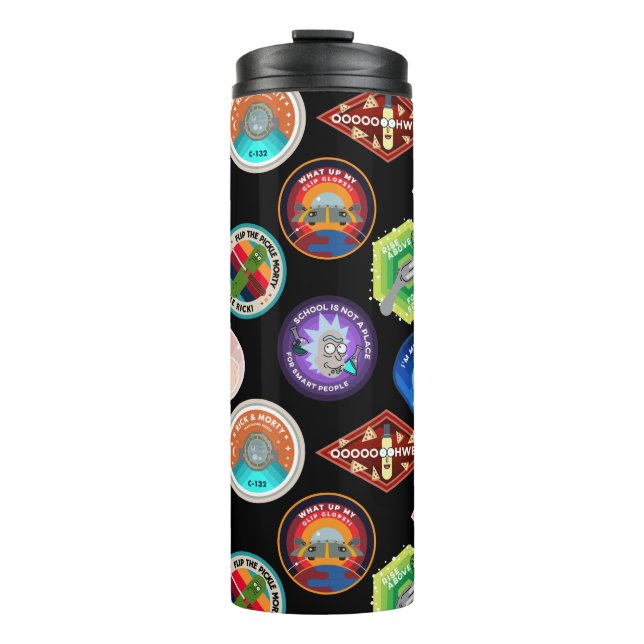 RICK AND MORTY™ | Outer Space Patches Pattern Thermal Tumbler (Front)