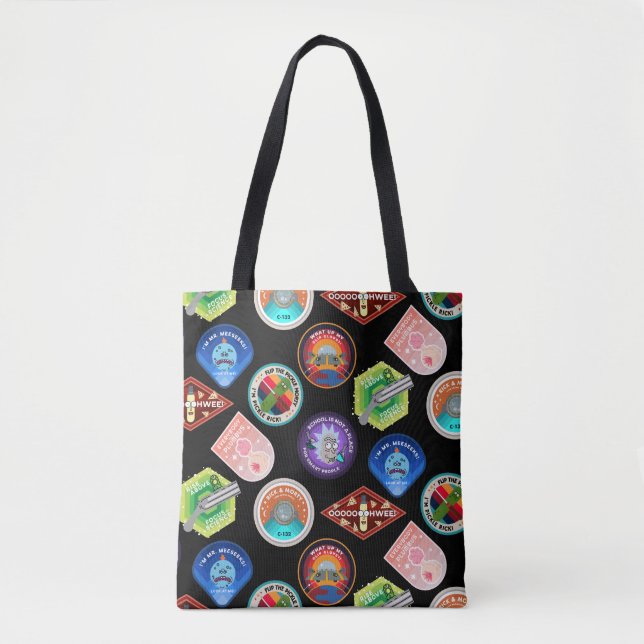 RICK AND MORTY™ | Outer Space Patches Pattern Tote Bag (Front)