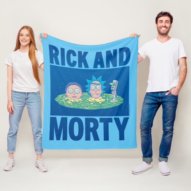 RICK AND MORTY™ | Peeking Through Portal Fleece Blanket (In Situ)