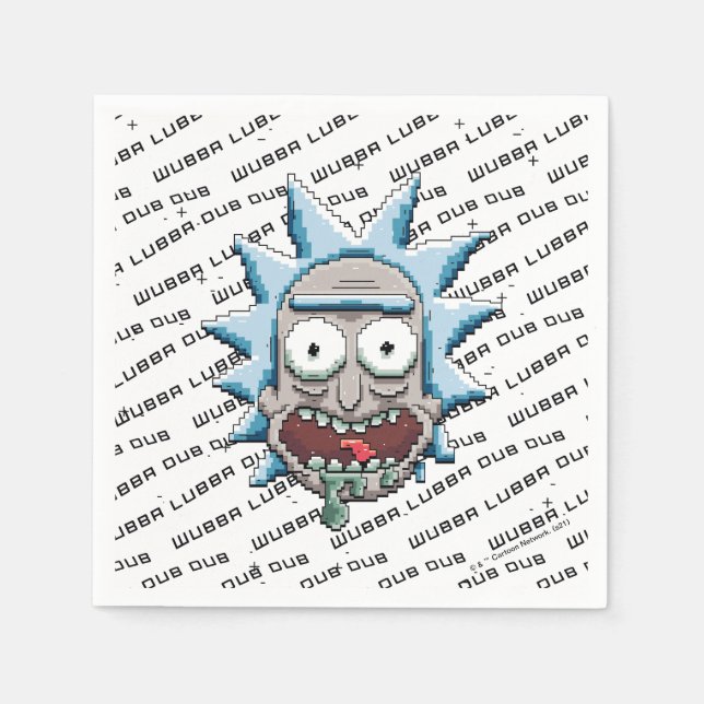 RICK AND MORTY™ | Pixelverse Rick Drooling Head Napkin (Front)