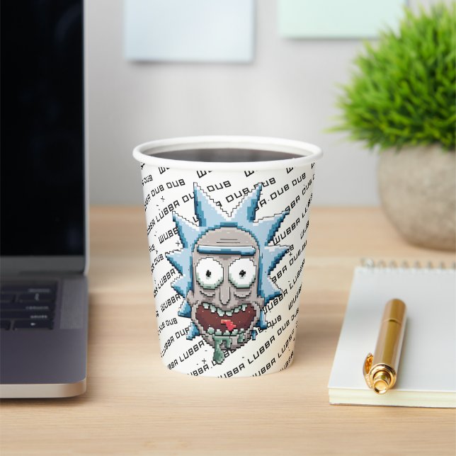 RICK AND MORTY™ | Pixelverse Rick Drooling Head Paper Cups (Insitu)