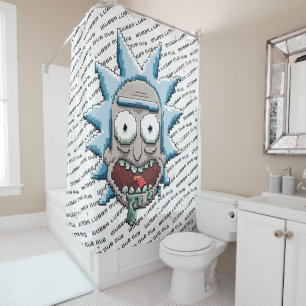 RICK AND MORTY™   Pixelverse Rick Drooling Head Shower Curtain