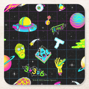RICK AND MORTY™   Psychedelic Season 3 Pattern Square Paper Coaster