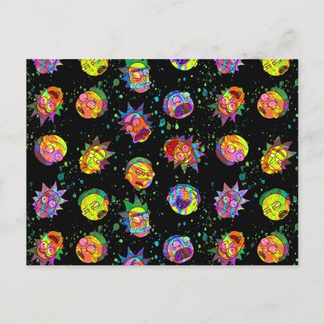 RICK AND MORTY™ | Psychedelic Swirl Pattern Invitation Postcard (Front)