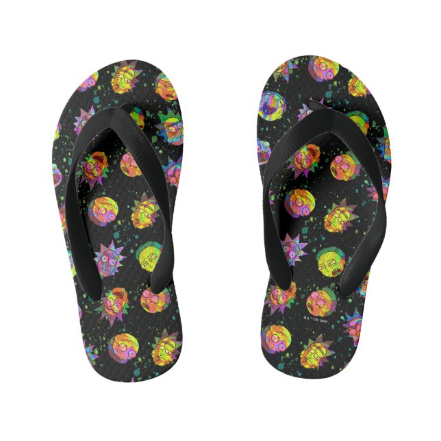 RICK AND MORTY™ | Psychedelic Swirl Pattern Kid's Thongs (Footbed)