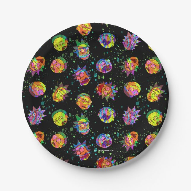 RICK AND MORTY™ | Psychedelic Swirl Pattern Paper Plate (Front)
