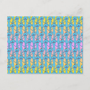 RICK AND MORTY™   Rainbow Mr. Meeseeks Pattern Invitation Postcard