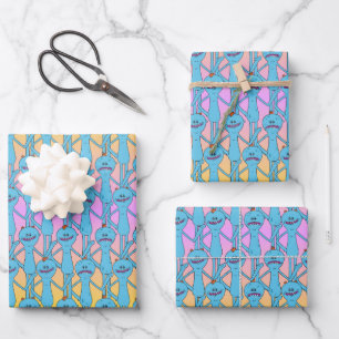 RICK AND MORTY™   Rainbow Mr. Meeseeks Pattern Wrapping Paper Sheet