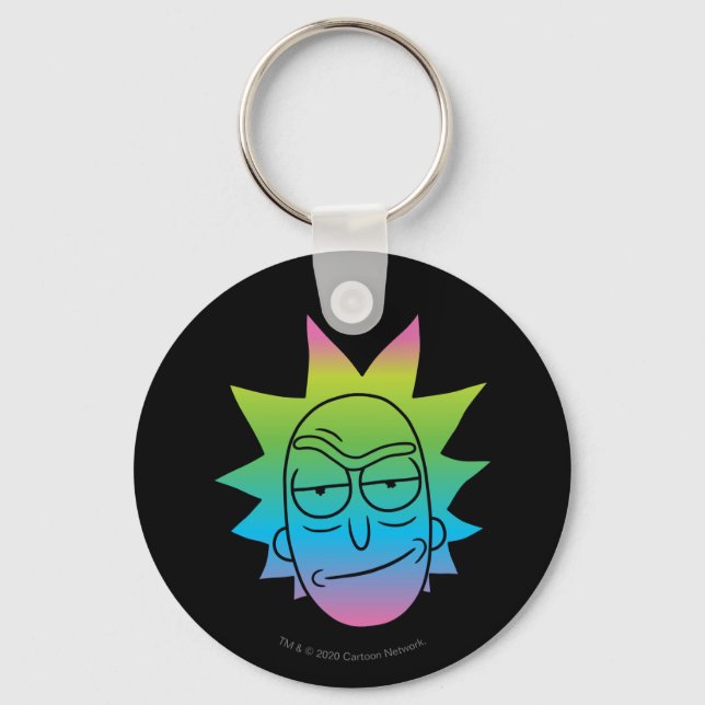 RICK AND MORTY™ | Rainbow Rick Head pattern Key Ring (Front)