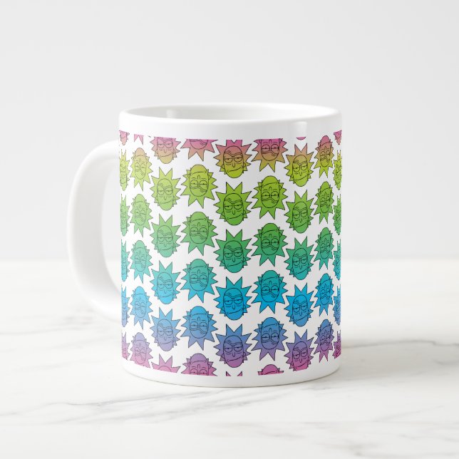 RICK AND MORTY™ | Rainbow Rick Head pattern Large Coffee Mug (Front Left)