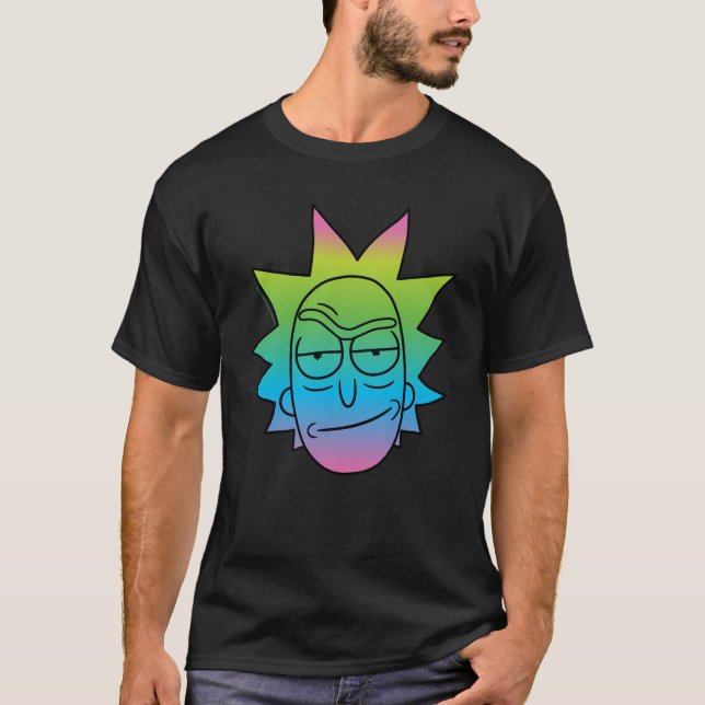 RICK AND MORTY™ | Rainbow Rick Head pattern T-Shirt (Front)