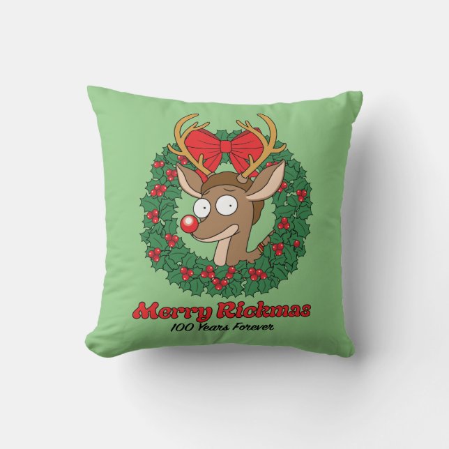 Rick and Morty | Reindeer Morty Merry Rickmas Cushion (Front)