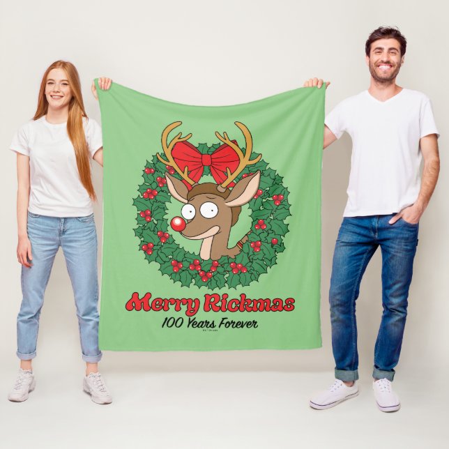 Rick and Morty | Reindeer Morty Merry Rickmas Fleece Blanket (In Situ)