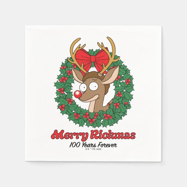 Rick and Morty | Reindeer Morty Merry Rickmas Napkin (Front)