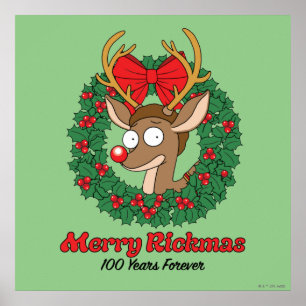 Rick and Morty Reindeer Morty Merry Rickmas Poster