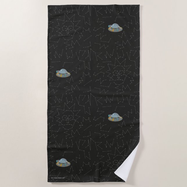 RICK AND MORTY™ | Rick Constellation Pattern Beach Towel (Front)